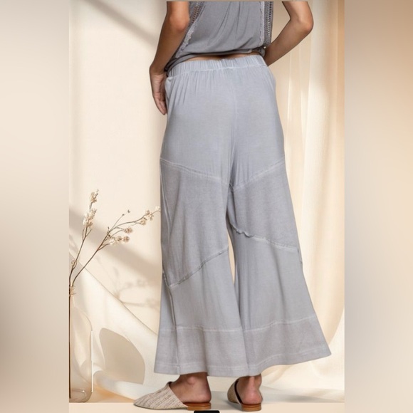 POL Dove Gray Wide-Leg Cropped Pants | HELLOBUTIFL Staple | Soft Everyday Luxe - Picture 5 of 6